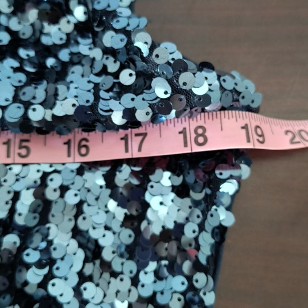Dress Barn Sequin Tank Top Wmn's L Royal Blue Cowl Neck Sleeveless Stretch knit - Picture 8 of 13